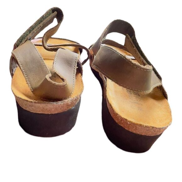 NAOT Gwyneth Pine Aztec Multi-color Embellished Leather Suede Velcro Ankle Strap - Picture 2 of 8